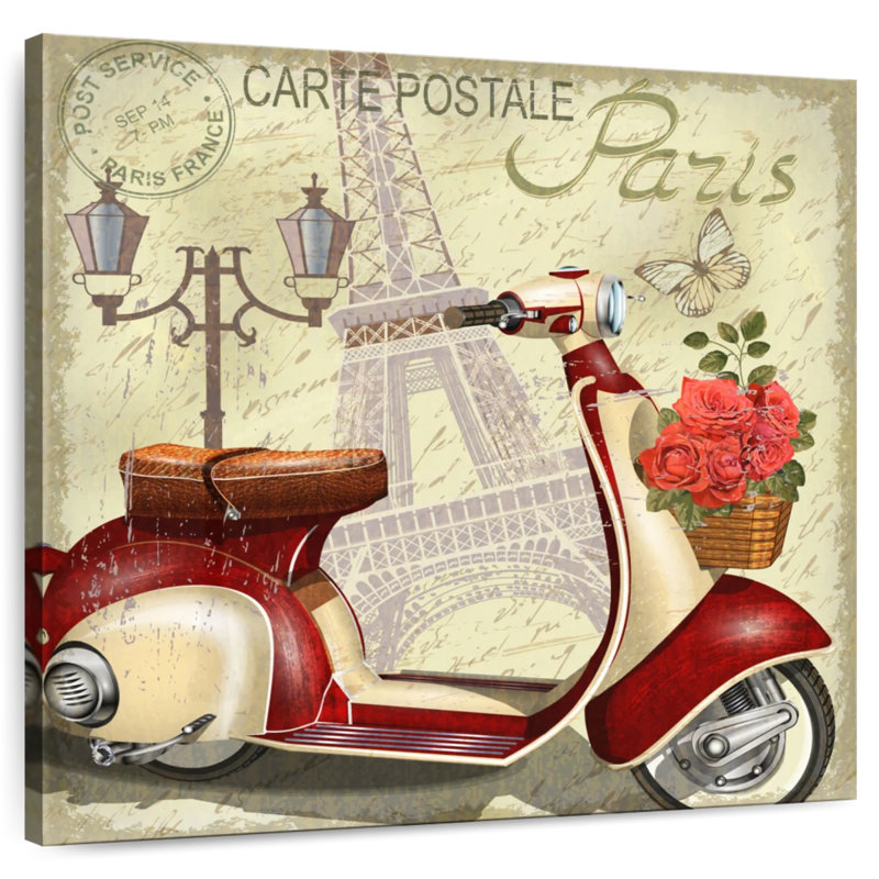 Mehar Red French Scooter, 36" H x 36" W