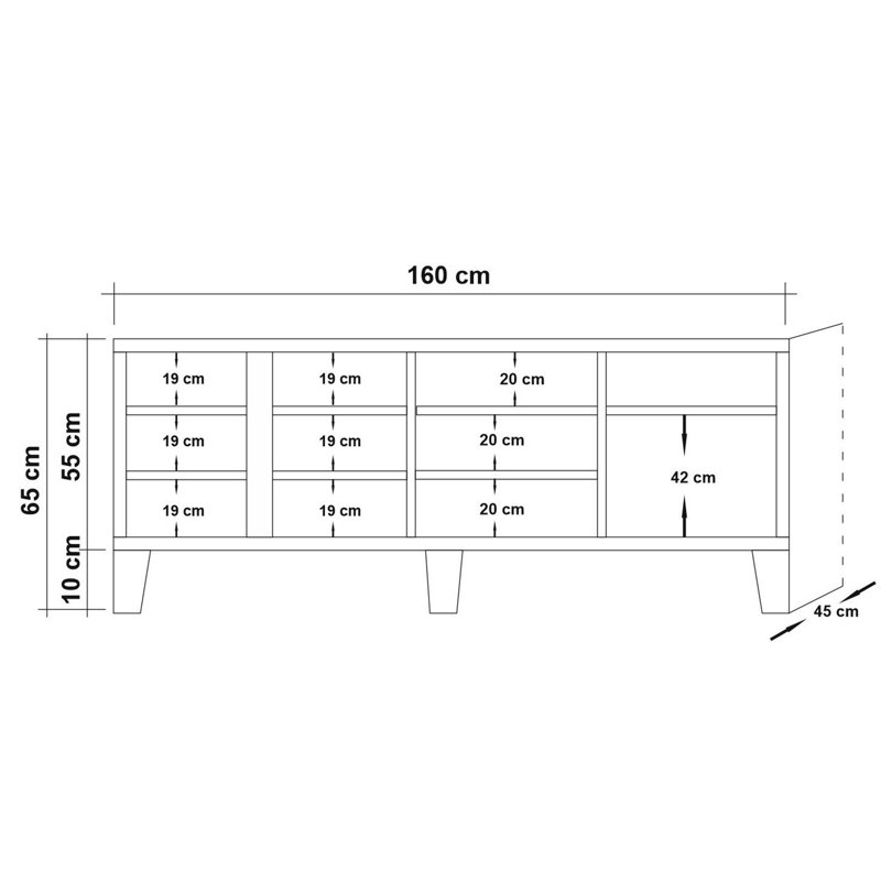 Noille Unfinished TV Stand for TVs up to 55"