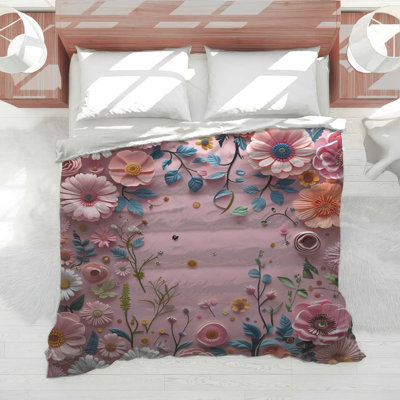 Édredon floral avec literie bohémienne