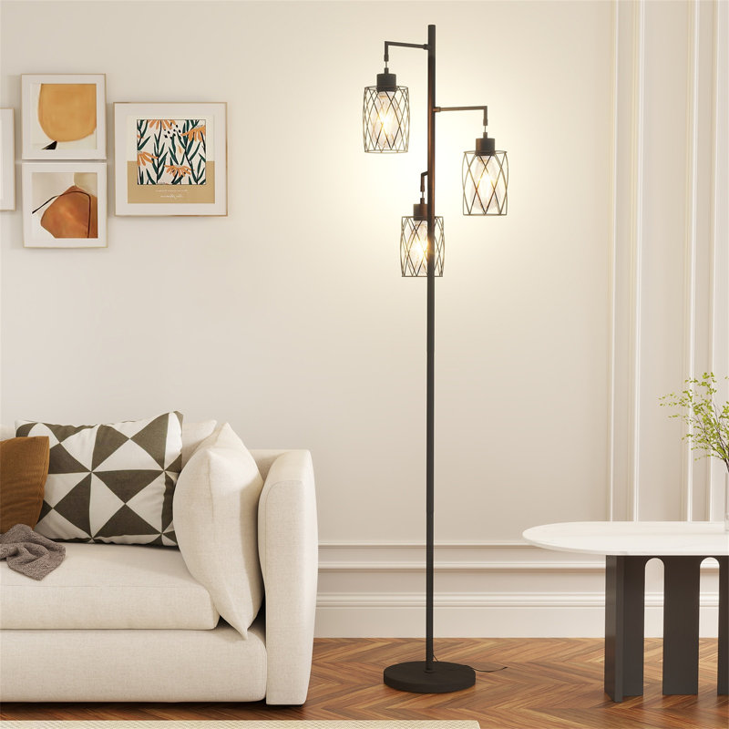 [Lampe sur pied à branches 3 lumières 67 "avec interrupteur au pied] - Assemblage facile | Décoration moderne | Pour le salon et les grands espaces