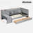 Upholstered Daybed With 2 Drawers, Storage Shelves, Flip Cabinets & Side Table, Vertical Striped Design-54182175