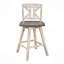 Ensemble de 2 chaises à hauteur de comptoir, chaise de salle à manger pivotante à 360 degrés en bois d'hévéa massif gris et blanc-59979358