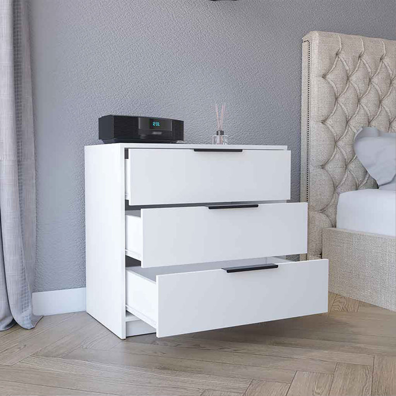 Commode 3 tiroirs Kaia, plateau supérieur