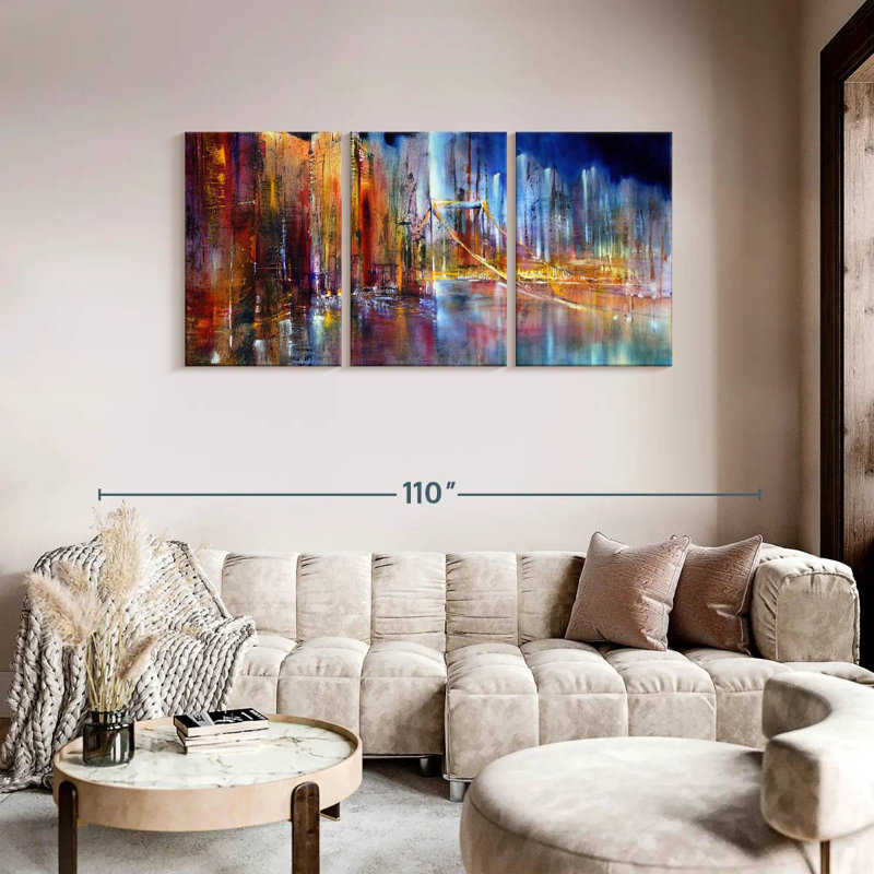 Avery Vibrant Cityscape, 39" H x 80" W