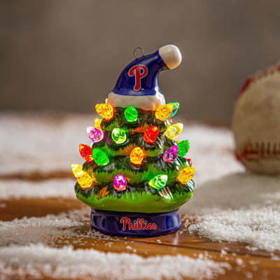 Sapin de Noël miniature DEL Philadelphia Phillies de 10 cm