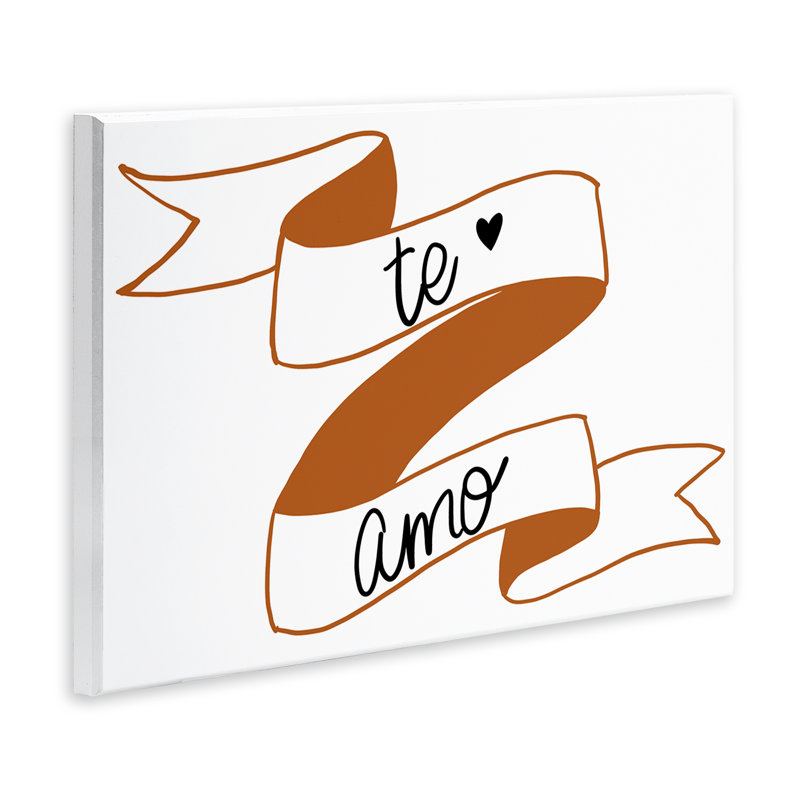 «I Love You with Ribbon», art mural espagnol par SD Graphics Studio, H 10 po x l 15 po