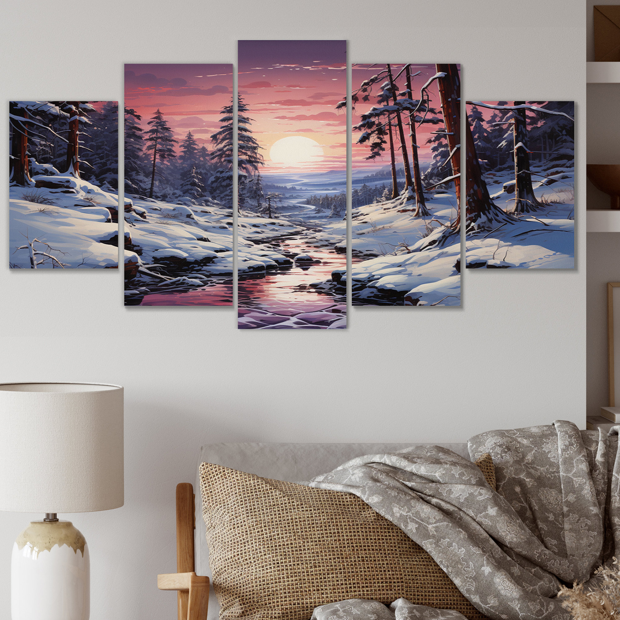 Millwood Pines Pine Tree Winters Magic III - Tree Pine Canvas Art Print ...