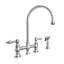 Whitehaus Collection Bridge Faucet with Long Gooseneck Swivel Spout, Lever Handles and Solid Brass Side Spray-1313783638-1319394651