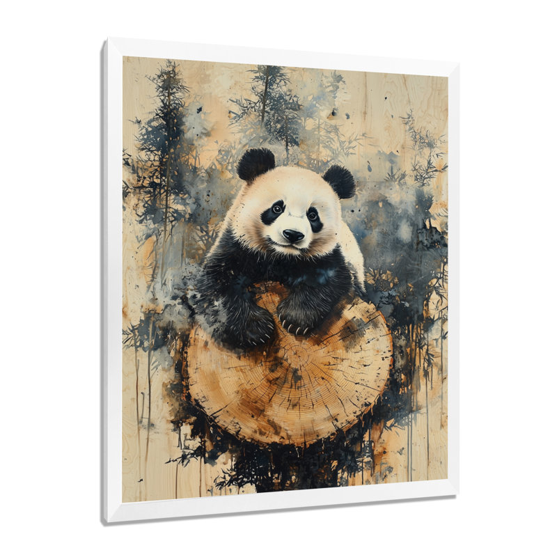 Geriel - Décoration murale animaux, Impression d'un seul cadre photo, H 32 po x l 24 po, Blanc