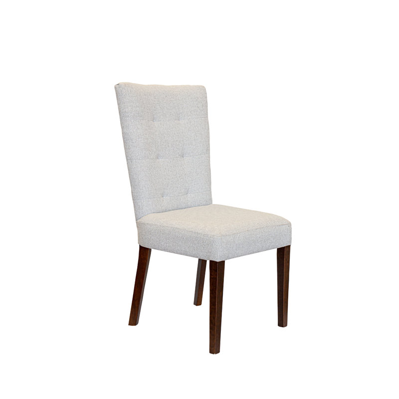 Chaise parsons capitonnée Hallerson, Marron, Blanc