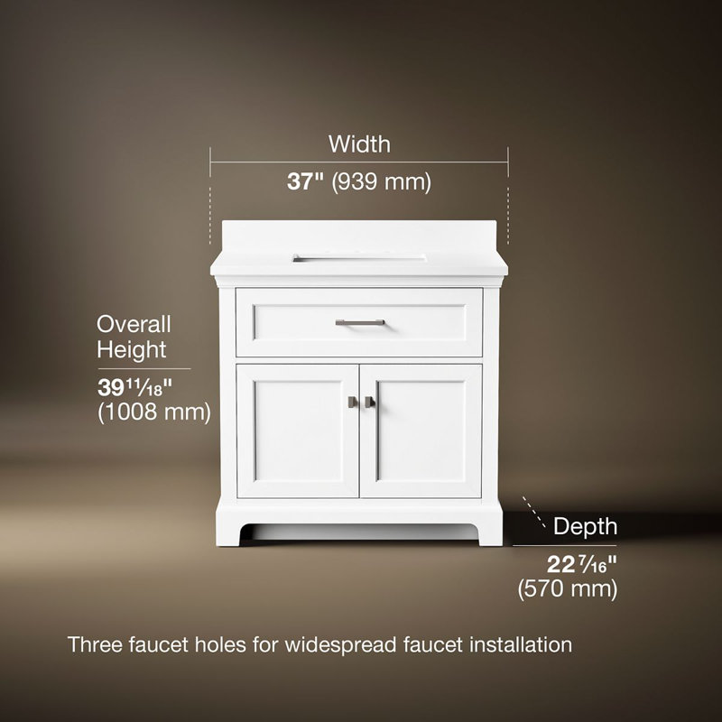 Charlemont 30 In. Bathroom Vanity Cabinet With Sink And Quartz Top, White, Brushed Nickel, 30"