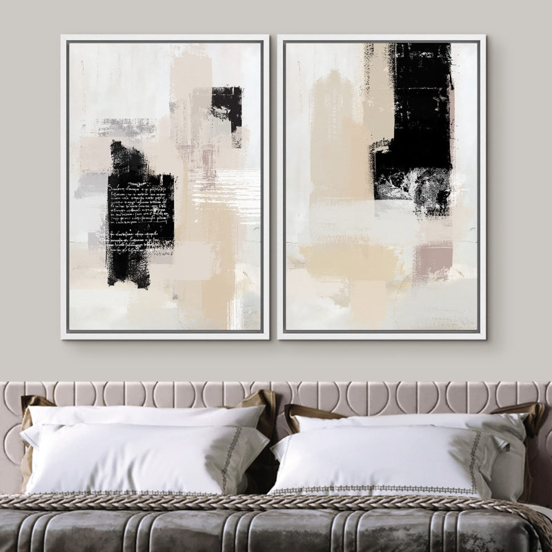«Graffiti Style Paint Stroke Collage», 2 pièces, Blanc, H 24 po x l 16 po