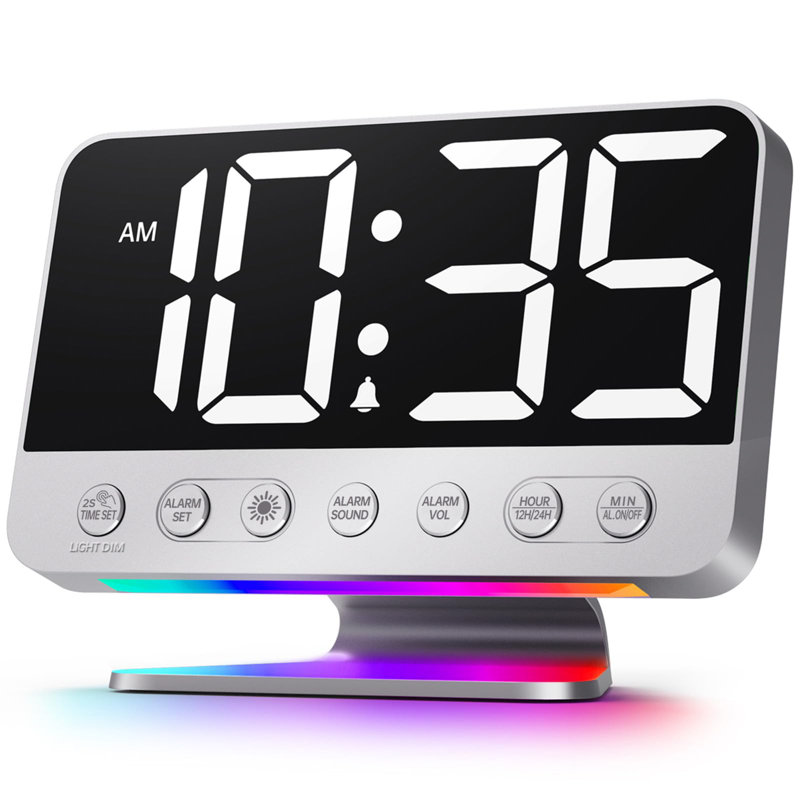Digital Alarm Clock With Eye-Catching Numbers And Adjustable Brightness, Making It Easy To Read The Time In The Room