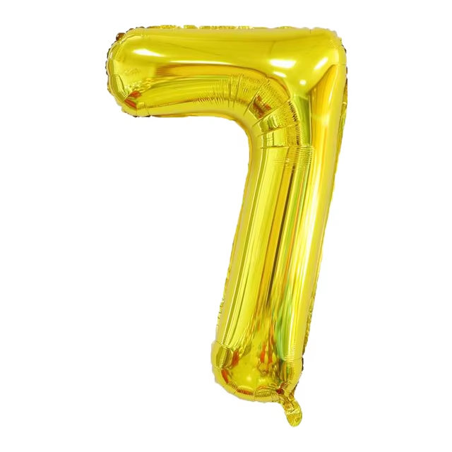 Ballon arc-en-ciel dégradé coloré nombre F07M1-77-7, Argent argent