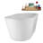 59" Streamline Soaking Glossy White Freestanding Tub With Internal Drain in Matte Oil Rubbed Bronze