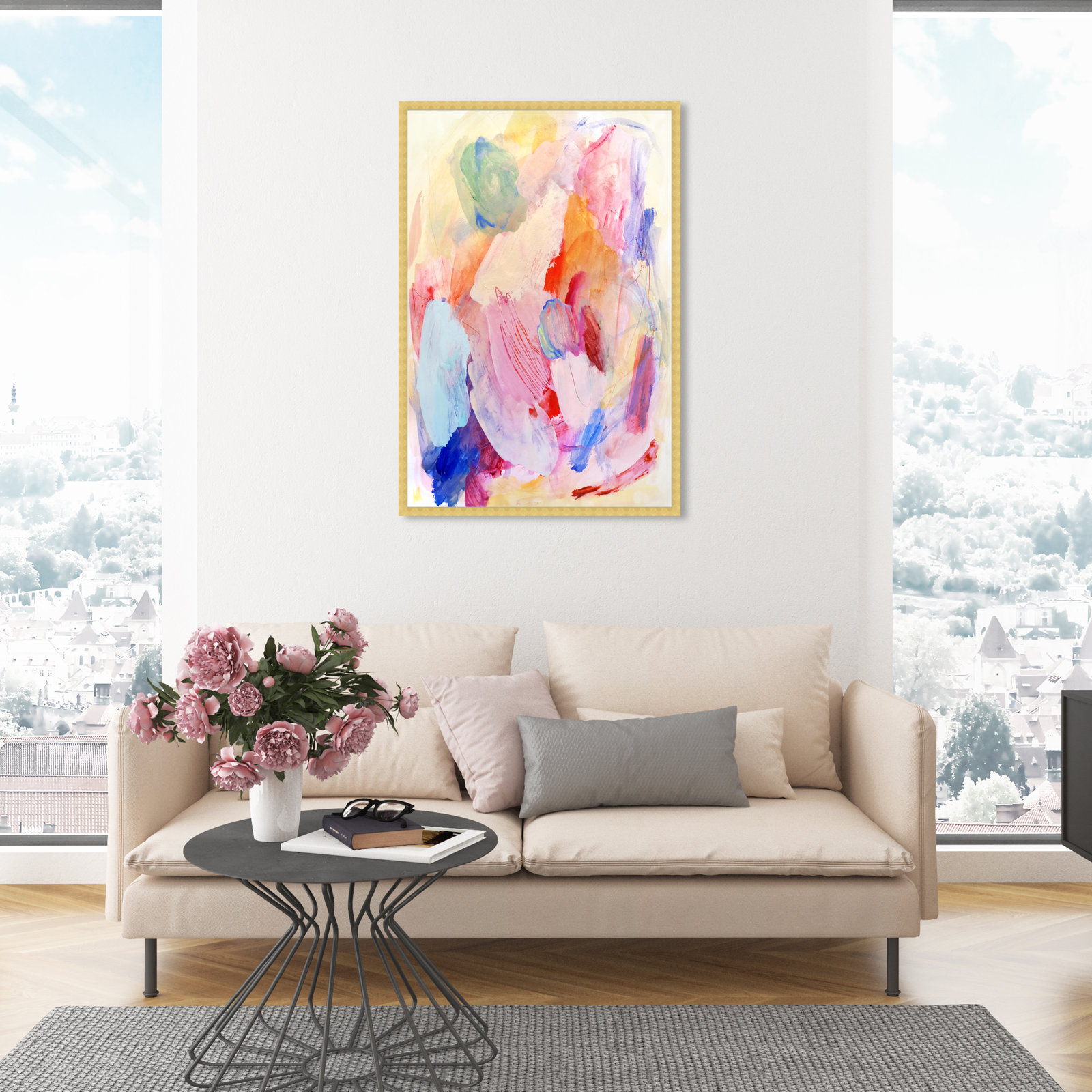 Varying Color Splashes by Oliver Gal, Gold, 47" H x 32" W x 0.5" D