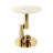 Modern Quartz Top End Table with Gold Base – Elegant Small Side Table for Living Room, Bedroom, Office, or Accent Space – 18” Round Contemporary End Table for Home Decor