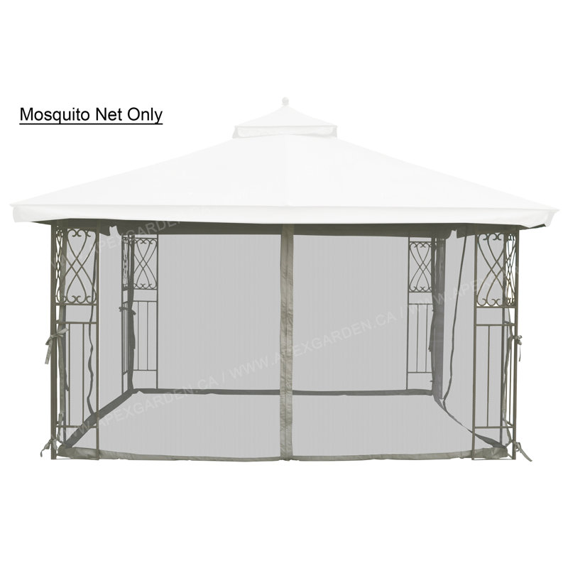 Gray 10' x 12' Replacement Mosquito Netting for Gazebo