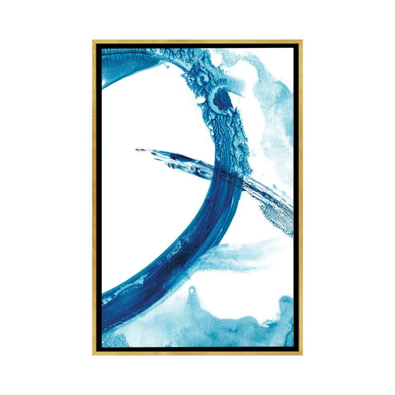"Aqua ring II" par Ethan Harper, reproduction d’art, H 48 po x l 32 po x P 1,5 po, Toile encadrée d'or, Aucun mat