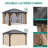 12 Ft. W x 10 Ft. D and 9.8 Ft. W x 9.8 Ft. D Aluminum Patio Gazebo-110778223