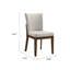 Ensemble de 2 chaises de salle à manger Lere, tissu beige, bois brun de style antique