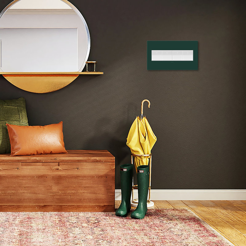 Plaque murale 4 bandes Legrand Adorne avec Microban, Evergreen, Evergreen