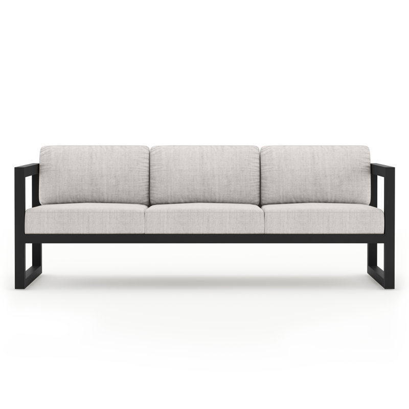 Rugiatu 4 Piece Sofa Set With Swivel, Black, Cast Silver Sunbrella®