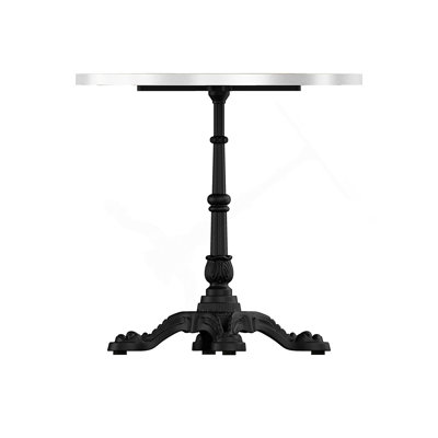 Marble-Look Sintered Stone Square Table - Heavy-Duty Cast Iron Base for Bistro, Cafe, Bar & Home Use