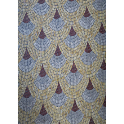 Tapis bleu marine/gris marine à motifs