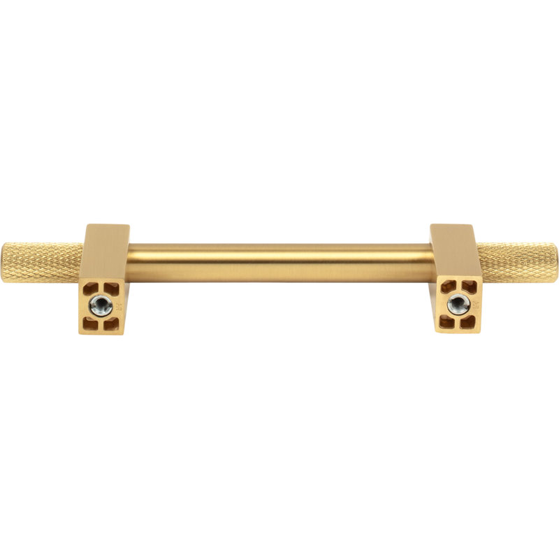 Larkin 4 Knurled Ends Bar Pull, Brushed Gold, 3 3/4"