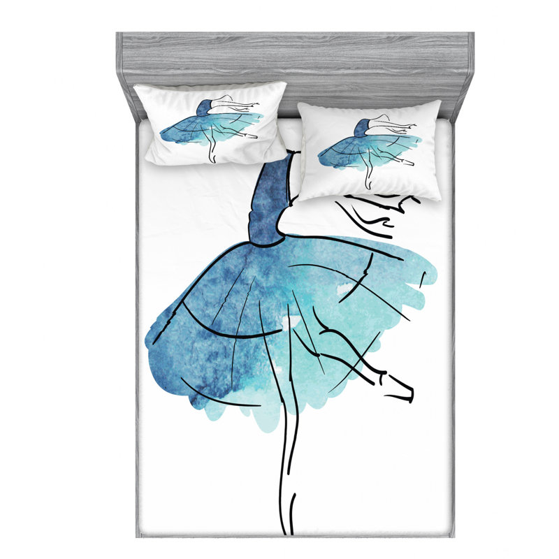 Ballet Microfiber Sheet Set, Twin Sheet Set with Fitted Sheet