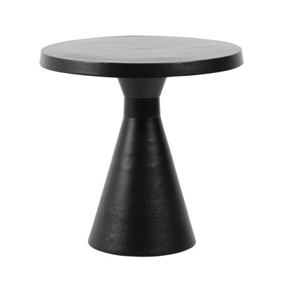 Elisand 20" Round Aluminum End Table, Antique Black