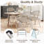 Chaises pliantes avec coussin, ensemble de 4 chaises pliantes rembourrées avec structure en métal durable, aucun assemblage requis pour la fête et la maison beige-1745152930