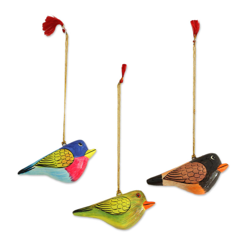 Figurine suspendue mache coucou oiseaux papier