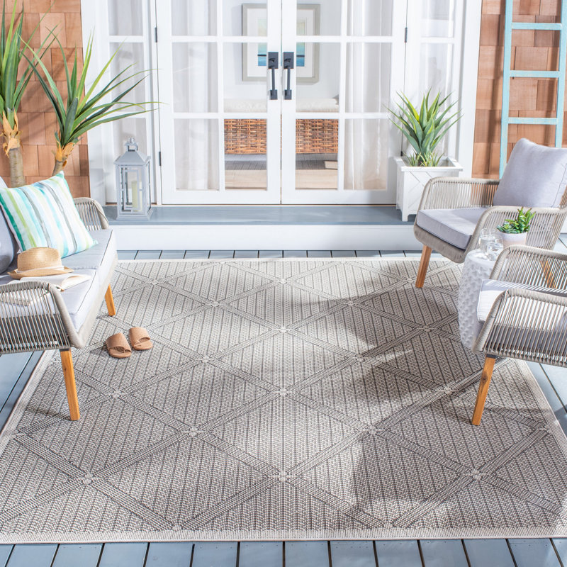Tapis d'intérieur / extérieur à motif géométrique Kircher Performance, Rectangle 4 pi x 6 pi