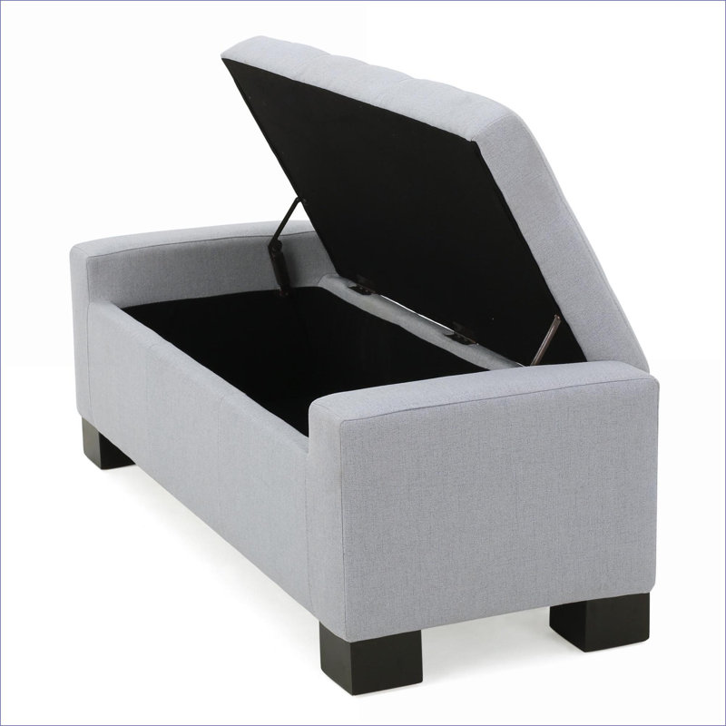  Banc de rangement avec repose-pieds Guernsey, Gris