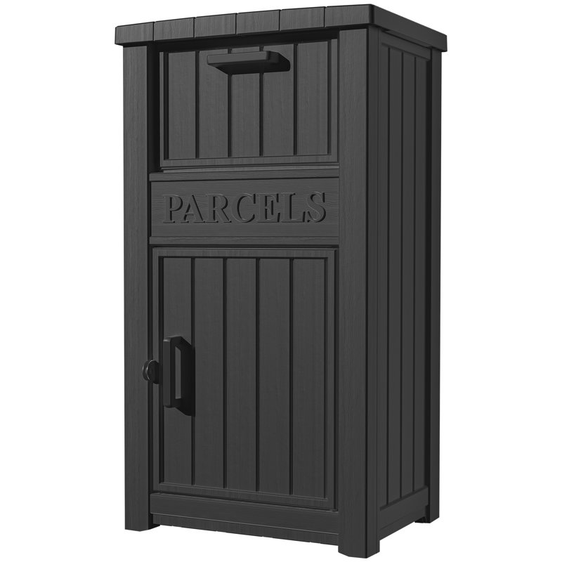 Boîte de dépôt en résine, boîte de livraison verrouillable et boîte de rangement extérieure, Noir