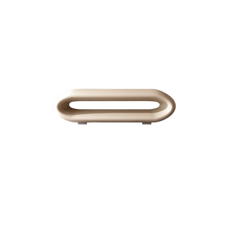 Banc de rangement rembourré Mino, Crème