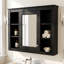 Armoire à pharmacie rectangulaire en panneau de fibres à densité moyenne 35 po avec miroir et 6 tablettes ouvertes-131527470