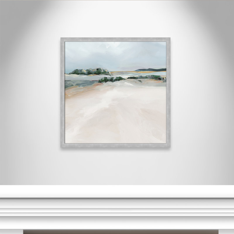 Sentier chatoyant - Peinture sur papier encadrée, H 33 po x l 33 po x P 1,12 po, Cadre argenté mat