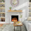 Fireplace Mantel,60" Wood Floating Fireplace Shelves-106364599-106364598