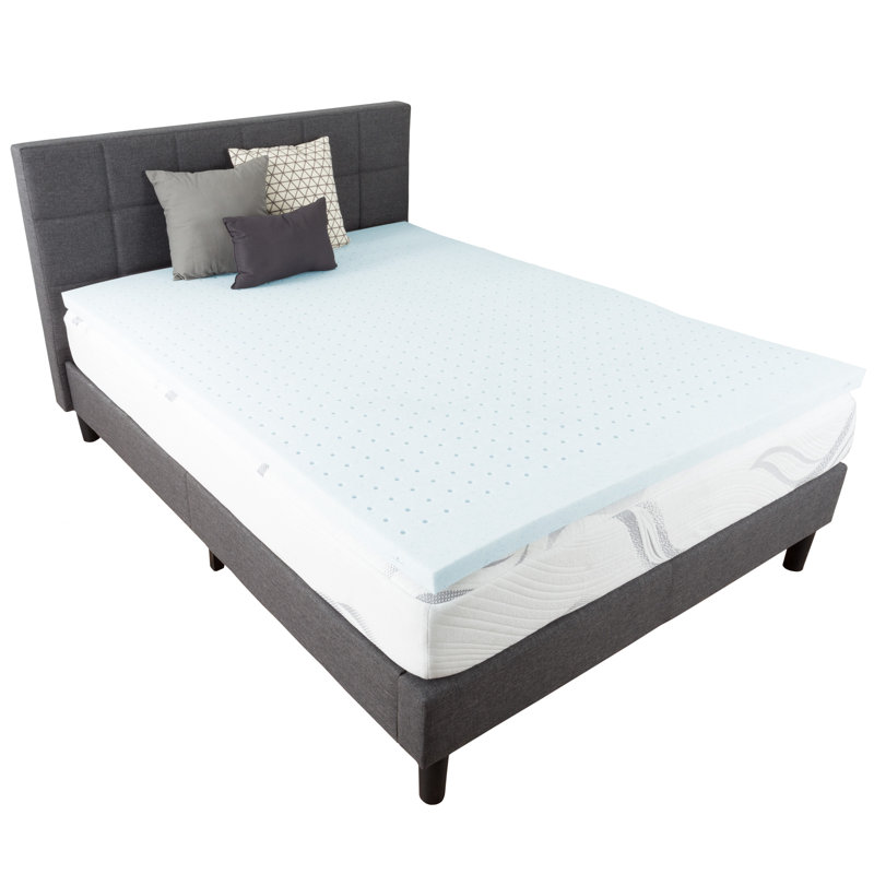 Surmatelas en mousse viscoélastique imprégnée de gel - Surmatelas en mousse viscoélastique de 2 po - Support, refroidissement, confort