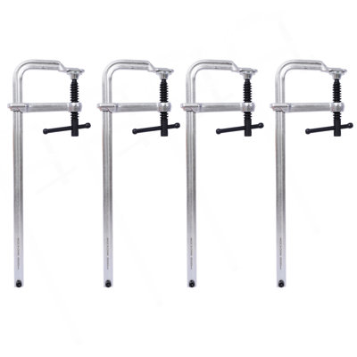 Bar Clamps Set, Drop Forged Steel Bar Clamps, Steel F Clamps For Welding, Woodworking, Metal Working, DIY And Crafts,12 Inch X 3Inch Throat,Pack Of 4