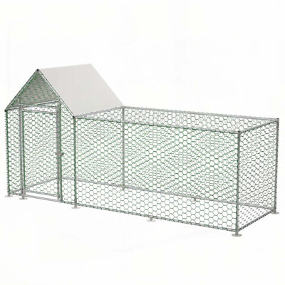 10x3FT Metal Chicken Coop Run Backyard Hen House Poultry Habitat Cage w/Cover