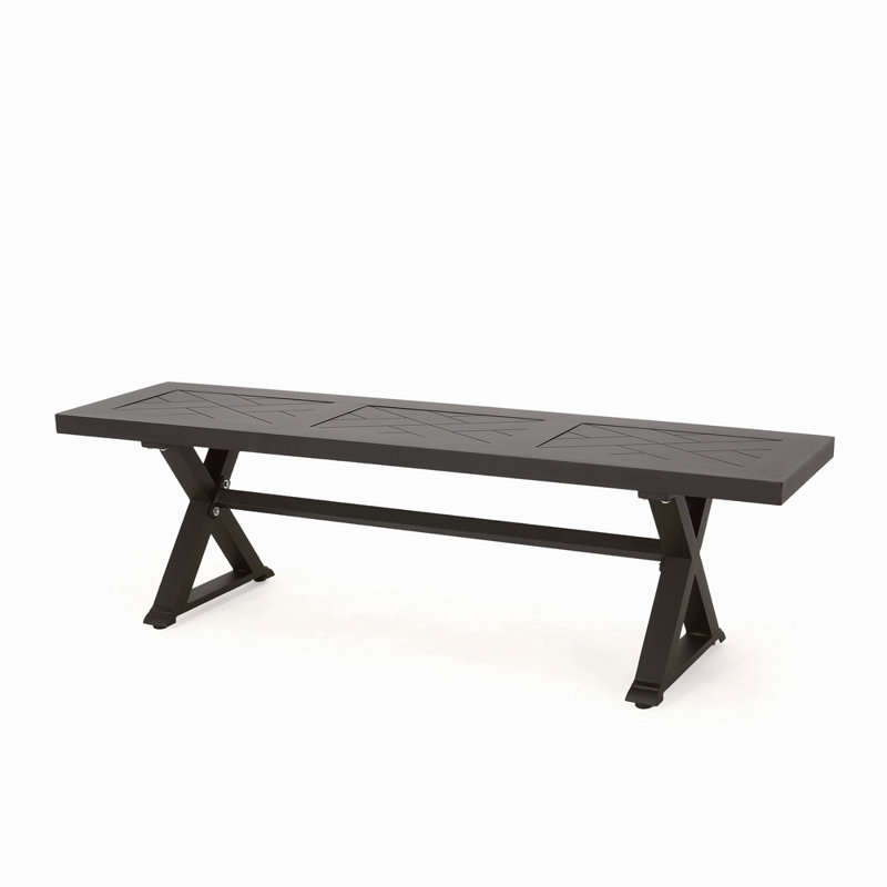 Banc de salle à manger d'extérieur, noir mat antique