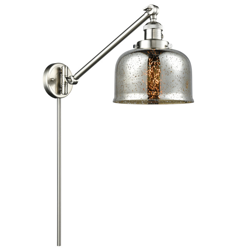 Bras pivotant à 1 lumière à intensité variable Talton, Ampoule incandescente rétro de 60 watts, Nickel satiné brossé