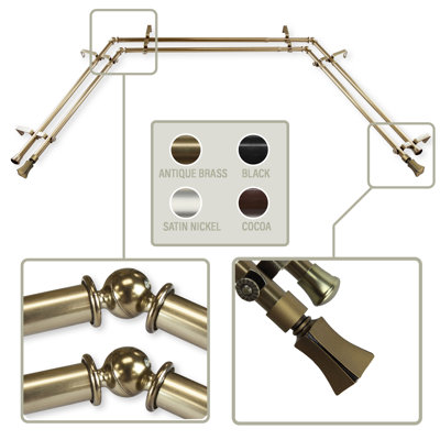 Steel Adjustable 6 Sided Curtain Rod