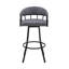 Tabouret de bar pivotant 26 po gris ardoise et métal noir-2015117705-2015117707