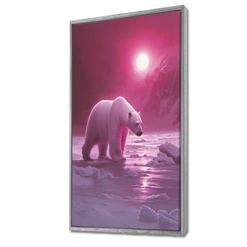 Eccleshall - animaux, art mural sur toile, H 60 po x l 28 po, Argent argent, Impression encadrée flottante