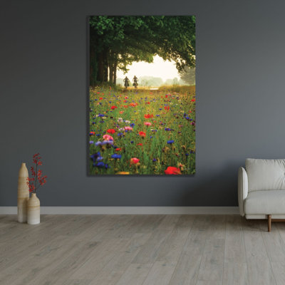  Podt, Martin Gallery Wrapped Canvas Art Titled: Bike Ride Among the Wildflowers